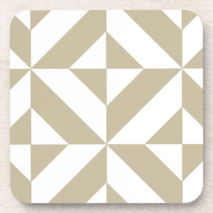 Posavasos Patrón de cubo de deco geométrico de arcilla