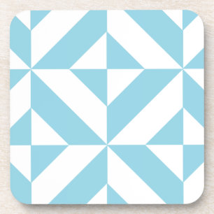 Posavasos Patrón de cubo geométrico de decúbito azul oceánic