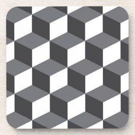 Posavasos Patrón de cubos arquitectónicos modernos, sencillo