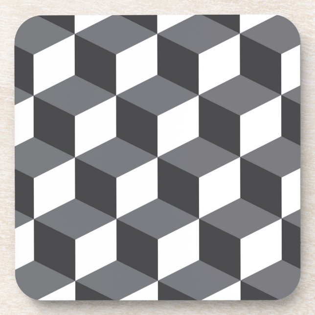 Posavasos Patrón de cubos arquitectónicos modernos, sencillo (Frente)