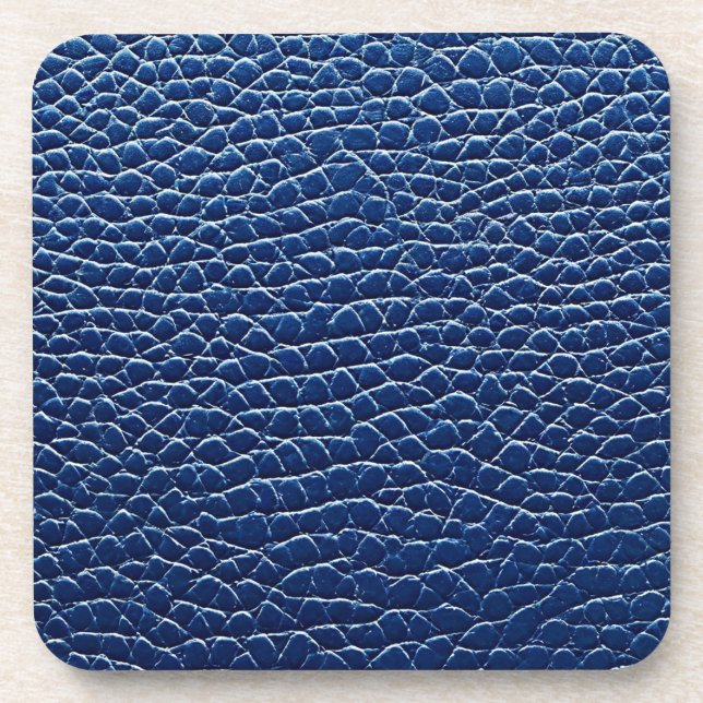 Posavasos Patrón de cuero azul oscuro (Frente)