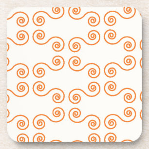 Posavasos Patrón de curvas de Naranja retro