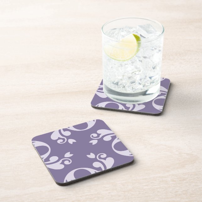 Posavasos Patrón de Damasco, Damasco púrpura, Damasco francé (Lado Derecho)