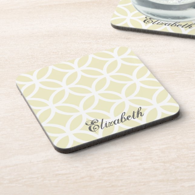 Posavasos Patrón de diamante amarillo personalizado (Lado Izquierdo)