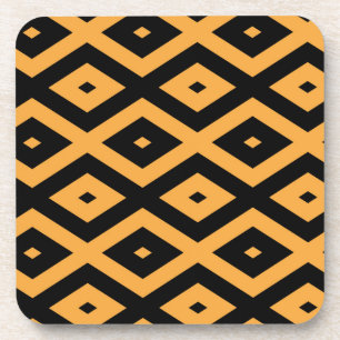 Posavasos Patrón de diamante amarillo y negro