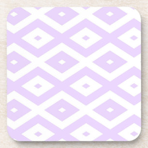 Posavasos Patrón de diamante blanco y púrpura