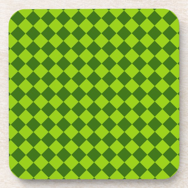 Posavasos Patrón de diamante de combinación verde de STaylor (Frente)