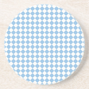 Posavasos Patrón de diamante de cuadros azules y blancos