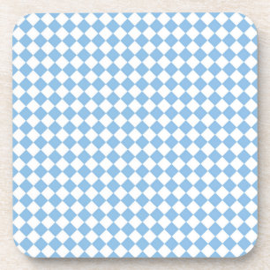Posavasos Patrón de diamante de cuadros azules y blancos