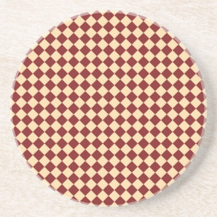 Posavasos Patrón de diamante de cuadros rojos y amarillos