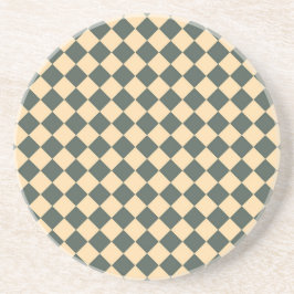 Posavasos Patrón de diamante de cuadros verde amarillo