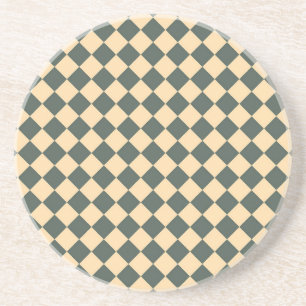 Posavasos Patrón de diamante de cuadros verde amarillo