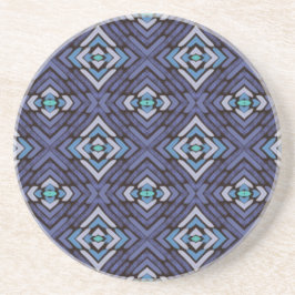 Posavasos Patrón de diamante del suroeste gris azul