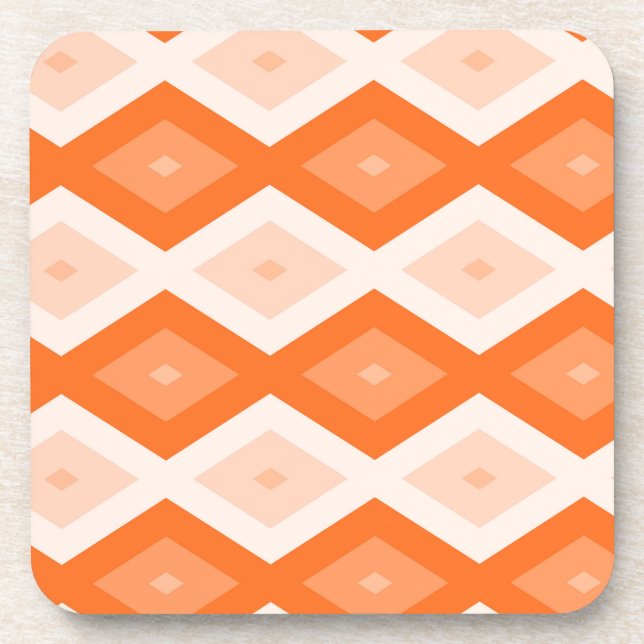 Posavasos patrón de diamante naranja (Frente)