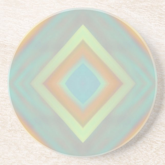 Posavasos Patrón de diamante pastel de playa costera (Frente)