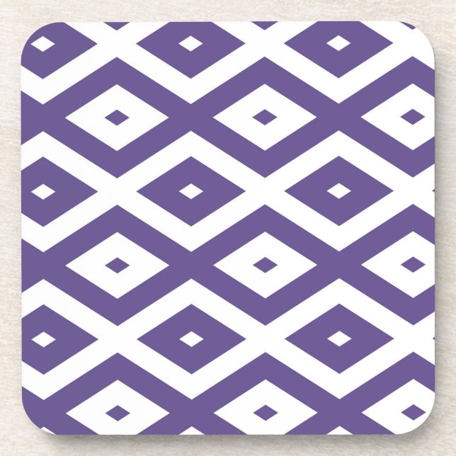 Posavasos Patrón de diamante ultravioleta y blanco (Frente)