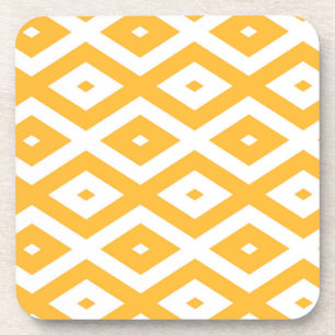 Posavasos Patrón de diamantes amarillo y blanco soleado