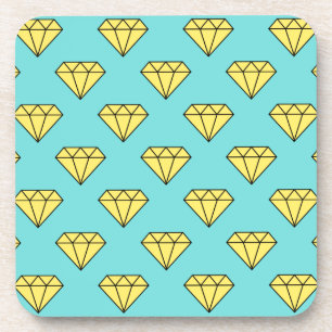 Posavasos Patrón de diamantes - Amarillo y Turquesa