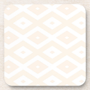 Posavasos Patrón de diamantes beige y blanco