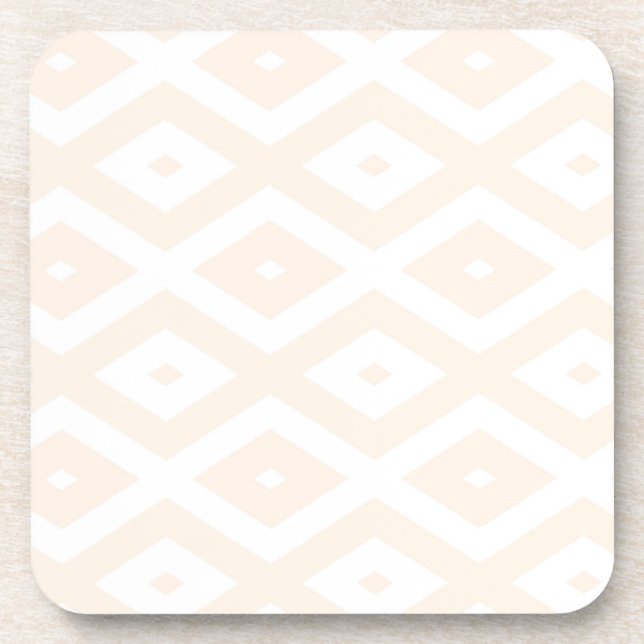 Posavasos Patrón de diamantes beige y blanco (Frente)