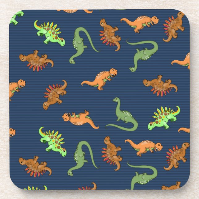 Posavasos Patrón de dinosaurios lindos (Frente)