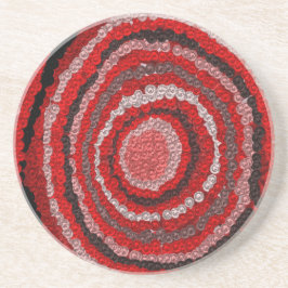 Posavasos Patrón de Diseñador circular rojo