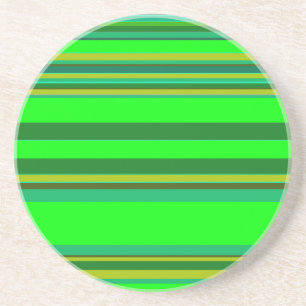 Posavasos Patrón de diseño personalizado de franja verde col