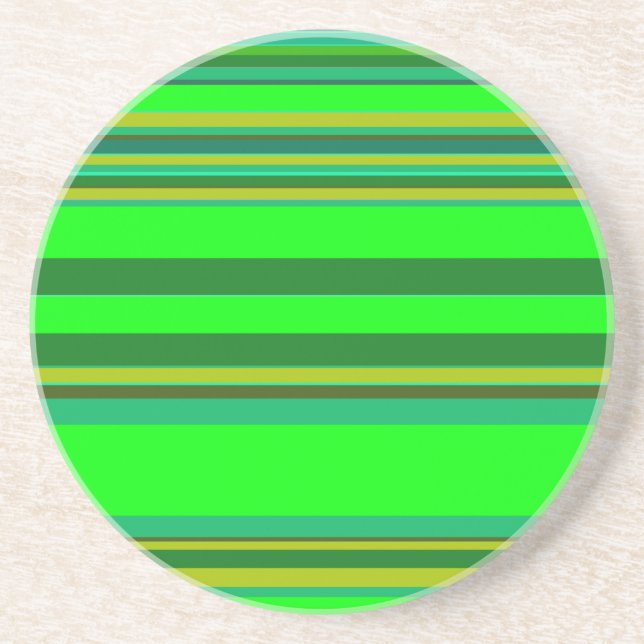 Posavasos Patrón de diseño personalizado de franja verde col (Frente)