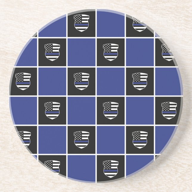 Posavasos Patrón de distintivo delgado de la línea azul del  (Frente)
