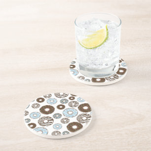 Posavasos Patrón De Donuts, Donuts Azules, Donuts Marrones