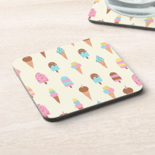 Posavasos Patrón de dulces de crema de hielo de Pastel Cute