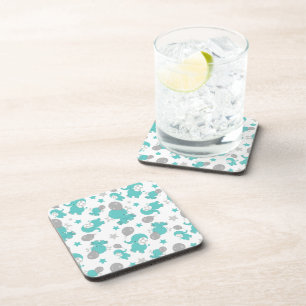 Posavasos Patrón De Elefantes Azules, Elefantes Cutetos, Est