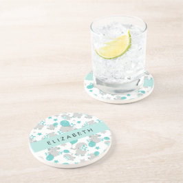 Posavasos Patrón De Elefantes, Elefantes Cutos, Tu Nombre