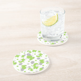 Posavasos Patrón De Elefantes Verdes, Elefantes Cubiertos, E
