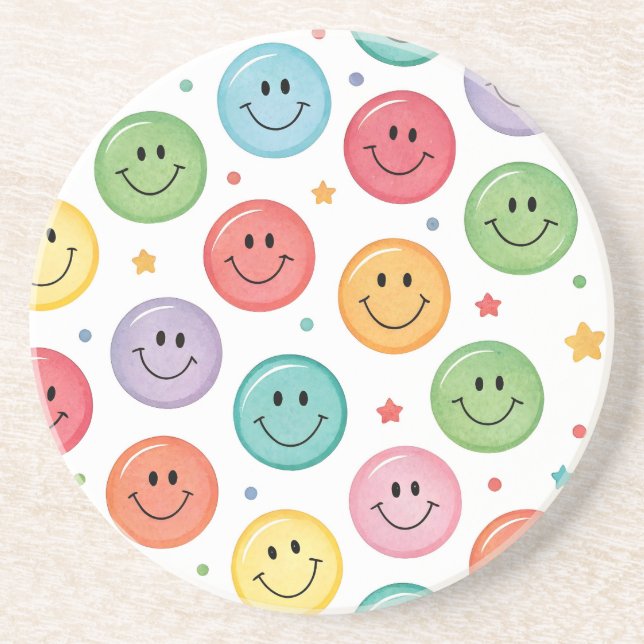 Posavasos Patrón de Emoji Sonriente (Frente)
