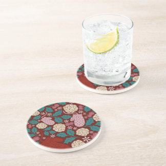 Posavasos Patrón de encanto de Navidades retro acogedores