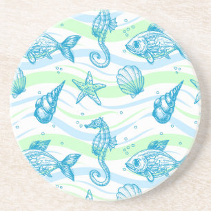 Posavasos Patrón de esbozo marino