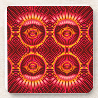 Posavasos Patrón de Esferas de Energía Naranja y Rojo