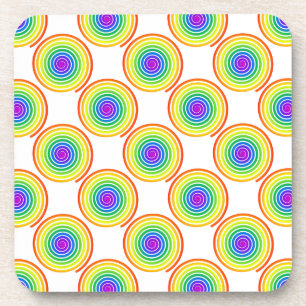 Posavasos Patrón de espiral arcoiris