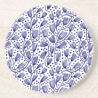 Posavasos Patrón de estilo de tela de barras - Azul oscuro s
