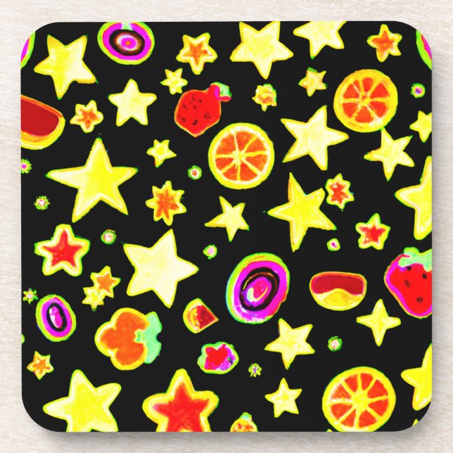 Posavasos Patrón de estrella de los frutos de explosión de c (Frente)