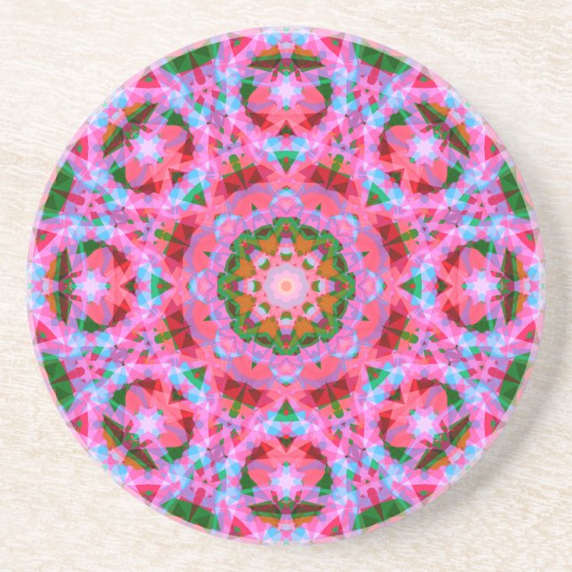 Posavasos Patrón de estrella de merry rojo rosado de los Nav (Frente)