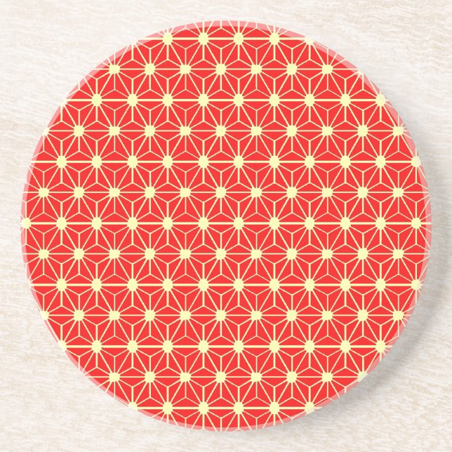 Posavasos patrón de estrella roja japonés (Frente)