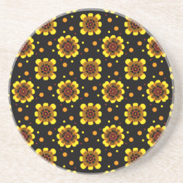 Posavasos Patrón de flor de poder Groovy 70s Daisy
