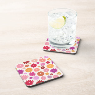 Posavasos Patrón de flores coloridas