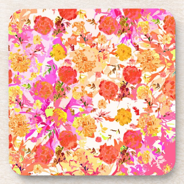 Posavasos Patrón de flores cortas (Frente)