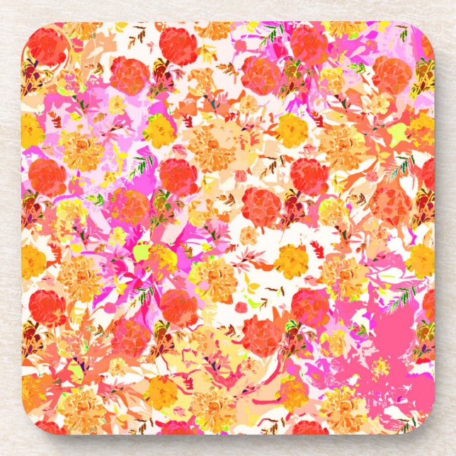 Posavasos Patrón de flores cortas (Frente)
