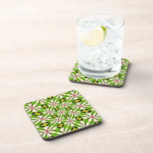 Posavasos Patrón de flores estéticas