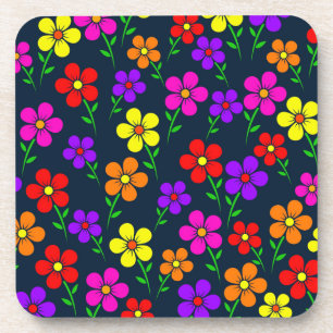Posavasos Patrón de flores florales coloridas