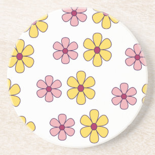 Posavasos Patrón de flores grandes y pequeñas
